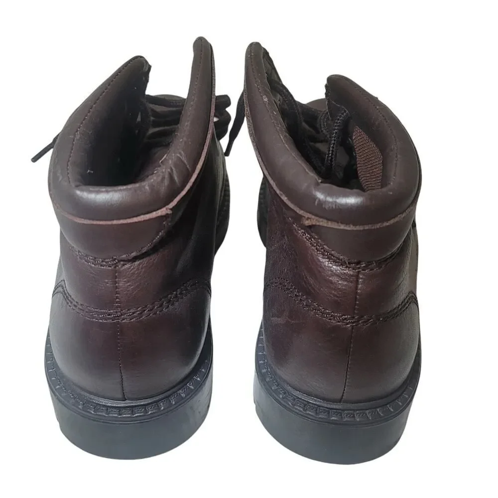 Dockers Leather Ankle‎ Boots Size 7.5 Brown Leather Ankle High Lace Up